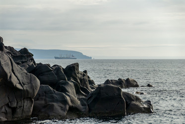 Вид на Курильский залив с плато Янкито. о. Итуруп.. Iturup Island. (Сахалин. Sakhalin. (marka) - marka