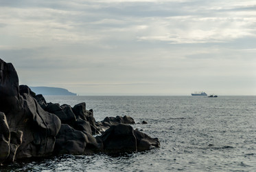 Вид на Курильский залив с плато Янкито. о. Итуруп.. Iturup Island. (Сахалин. Sakhalin. (marka) - marka