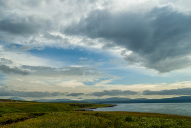 Вид на Курильский залив с плато Янкито. о. Итуруп.. Iturup Island. (Сахалин. Sakhalin. (marka) - marka