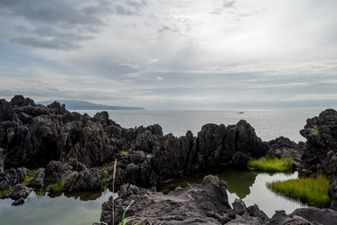 Вид на Курильский залив с плато Янкито. о. Итуруп.. Iturup Island. (Сахалин. Sakhalin. (marka) - marka