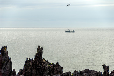Вид на Курильский залив с плато Янкито. о. Итуруп.. Iturup Island. (Сахалин. Sakhalin. (marka) - marka