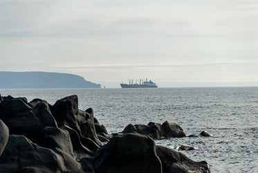 Вид на Курильский залив с плато Янкито. о. Итуруп.. Iturup Island. (Сахалин. Sakhalin. (marka) - marka