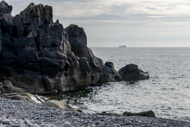 Вид на залив Китовый с плато Янкито. о. Итуруп.. Iturup Island. (Сахалин. Sakhalin. (marka) - marka