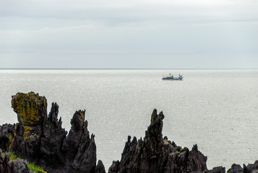 Вид на залив Китовый с плато Янкито. о. Итуруп.. Iturup Island. (Сахалин. Sakhalin. (marka) - marka
