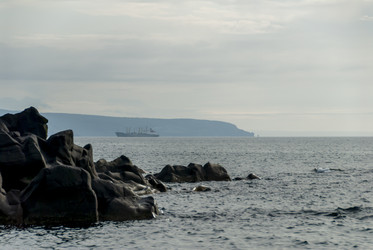 Вид на залив Китовый с плато Янкито. о. Итуруп.. Iturup Island. (Сахалин. Sakhalin. (marka) - marka