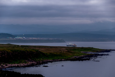 Вид на залив Китовый с плато Янкито. Курильск. о. Итуруп. Kurilsk. Iturup Island. (Сахалин. Sakhalin. (marka) - marka