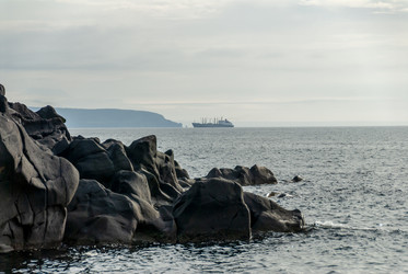 Вид на залив Китовый с плато Янкито. о. Итуруп.. Iturup Island. (Сахалин. Sakhalin. (marka) - marka