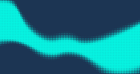 Бирюзовая полутоновая волна на темно-синем фоне - artshock