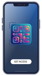 Экран смартфона со светящимся QR-кодом - artshock