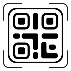 Значок сканирования QR-кода (черно-белый) - artshock