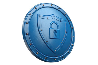 Дизайн Blue Shield с замком для защиты, символизирующий генеративный искусственный интеллект - RomanZ