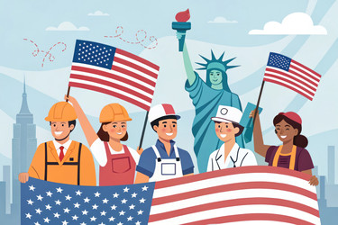 Празднование Дня труда в США с гордостью и единством. Генеративный ИИ - RomanZ