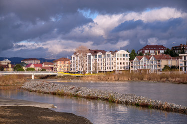 Mzymta river embankment in the Adler district of Sochi. Krasnodar Krai. Russia - Serg Zastavkin