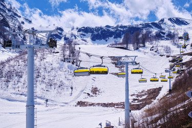 Skazka (Fairy tale) chairlift on the Strela Mountain Park. Roza Khutor ski resort. Sochi - Serg Zastavkin