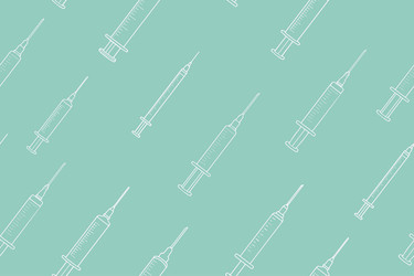 векторная иллюстрация бесшовного рисунка медицинских шприцев - OLiAN_ART