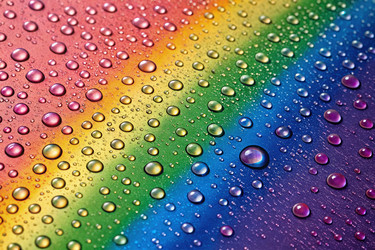 Капли воды на радужном фоне создают яркий дисплей с генеративным искусственным интеллектом - RomanZ