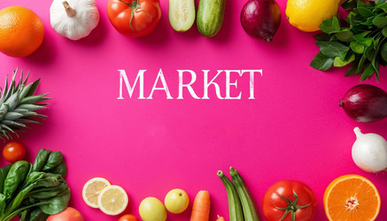Надпись "market" на розовом фоне - Nik.Alex