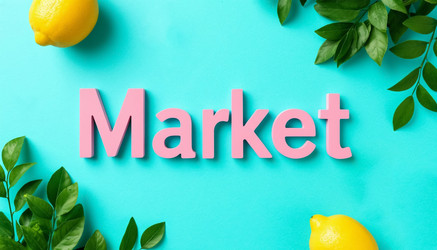 Надпись "market" на синем фоне - Nik.Alex