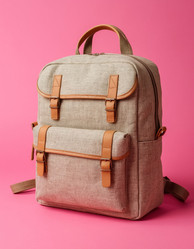 Canvas backpack with leather fasteners — eco-friendly, stylish, and durable. Perfect for sustainable fashion and urban adventures - Nik.Alex