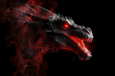 Dragon fire smoke. Generate Ai - yliv
