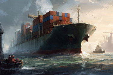 Transport cargo ship. Generate Ai - yliv