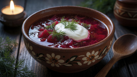 Сытный борщ с укропом и сметаной - Vvicca