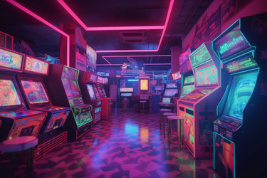 Cyberpunk slot machine. Generate Ai - yliv