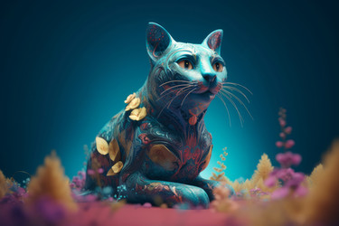 Сказочный дикий кот. Красочное цифровое животное. Генерировать искусственный интеллект - yliv