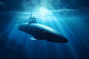 Подводная лодка в голубой воде. Генерировать искусственный интеллект - yliv