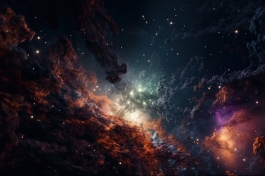 Ночь на фоне космической галактики. Генерировать искусственный интеллект - yliv