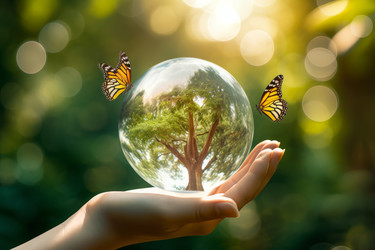 Земной Кристалл стеклянный шар. Чистый мир. Генерировать искусственный интеллект - yliv
