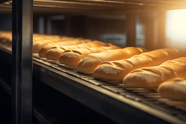 Линия по выпечке хлеба. Производство свежих горячих продуктов. Генерировать искусственный интеллект - yliv