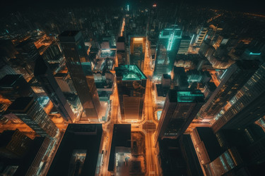 Ночные городские здания. Создать ИИ - yliv