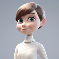 Мультяшная 3d девушка. Женский характер. Генерировать искусственный интеллект - yliv