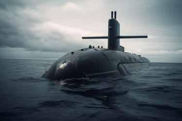Движется военная подводная лодка. Генерировать искусственный интеллект - yliv