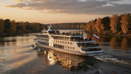 Безмятежный речной круиз на закате - Vvicca