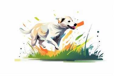 Акварель "Собачий бег". Домашнее животное. Генерировать искусственный интеллект - yliv