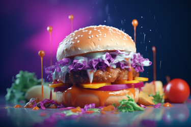 Вкусный бургер 3d. Генерировать искусственный интеллект - yliv