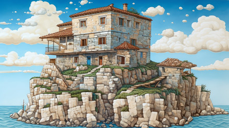 Проект дома bricks island. Генерировать искусственный интеллект - yliv