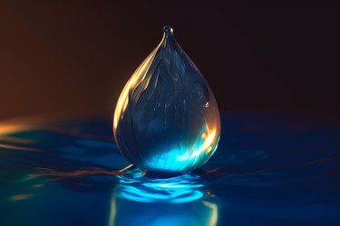 Светящаяся капля воды. Генерировать искусственный интеллект - yliv