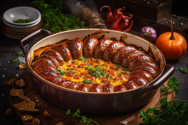 Фото сосисок на гриле. Приготовленная кухня. Генерировать искусственный интеллект - yliv