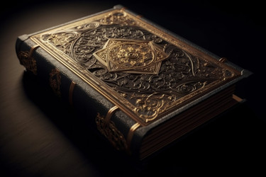 Старая богато украшенная книга в кожаном переплете. Ретро-классика. Генерировать искусственный интеллект - yliv