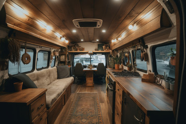 Современный интерьер vanlife очарователен. Пространство для путешествий. Генерировать искусственный интеллект - yliv