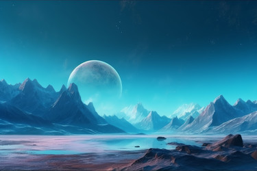 Fantasy landscape of distand planet. Generate Ai - yliv