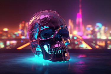 Человеческий череп 3D. Творческий цвет. Создать ИИ - yliv