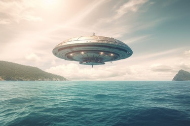 Нло летают над морским пехотинцем. Научное путешествие. Генерировать искусственный интеллект - yliv
