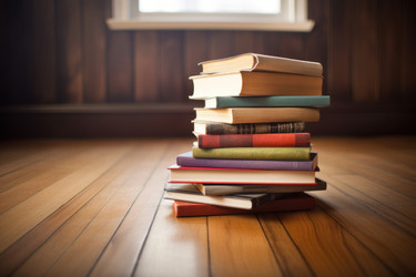 Стопка книг на полу. Генерировать искусственный интеллект - yliv
