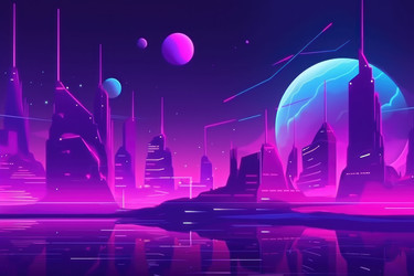 Футуристический неоновый город. генерировать искусственный интеллект - yliv