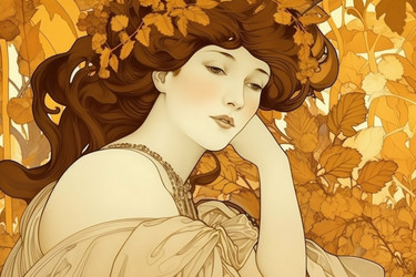 Осенний портрет женщины от Artdeco. Модный человек. Вымышленный человек. Генерировать искусственный интеллект - yliv