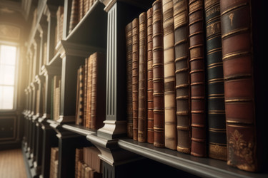 Крупным планом старые книги библиотеки. Стек истории. Генерировать искусственный интеллект - yliv